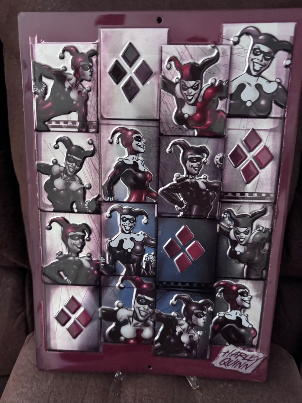 12X9 HARLEY QUINN JOKER METAL TIN SIGN WALL ART EMBOSSED DESIGN DC OPEN ROAD